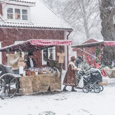 Snöig julmarknad